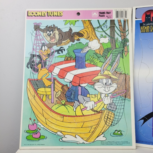 Vintage Looney Tunes and Adventures of Batman Frame-Tray Puzzles Golden Books - Picture 3 of 16